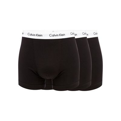Calvin Klein Underwear Pack of three black cotton stretch trunks